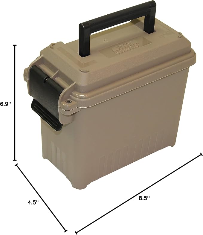 MTM AC15-72 Ammo Can Mini for Bulk Ammo, Water-Resistant Seal, Double Padlock Tabs, 12-Pound Capacity, USA Made, Dark Earth