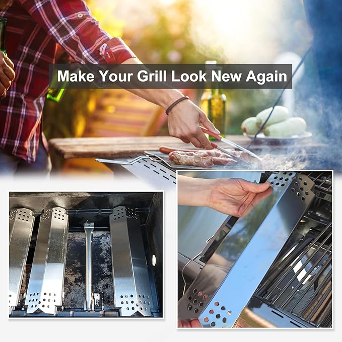Criditpid Grill Heat Plate Replacement Parts for Home Depot Nexgrill 720-0925S 720-0864 720-0864M, Stainless Steel Grill Heat Tent, Flame Tamer for BBQ PRO 3 Burner 122.20148511, Members Mark 720-0839