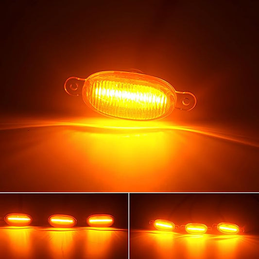 Car grille 4 pcs 6 LED Black Shell small yellow light Smoked Lens Raptor Auto Front grille modification LED decorative light Pickup haze warning light Car Accessories