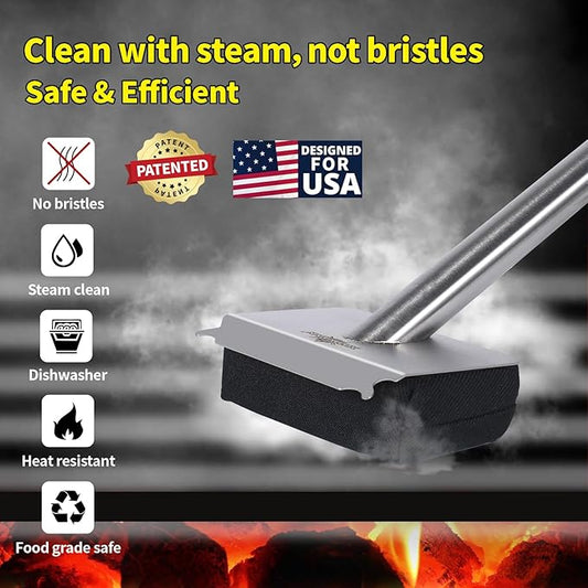 XUDAKAIXIN Bristle-Free Steam Grill Brush,No Bristle Sheddingโ Ultra Safe & Efficient BBQ Grill Cleaner for Outdoor Grill, for Men, Dad, or Any Grill Lover๏ปฟ