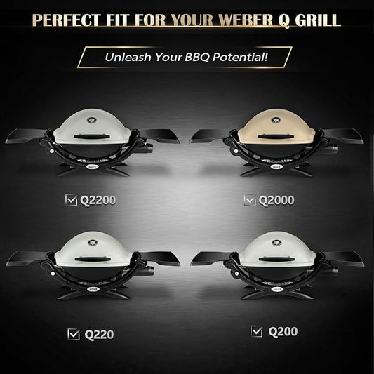 QuliMetal 41862 Grill Burner for Weber Q2200, Q2000, Q220, Q200 Grills, 396000, 396001, 396002, 566002, 53060001, 54060001, 304 Stainless Steel Q2000 Burner Tube Part for 69956, 20.5"