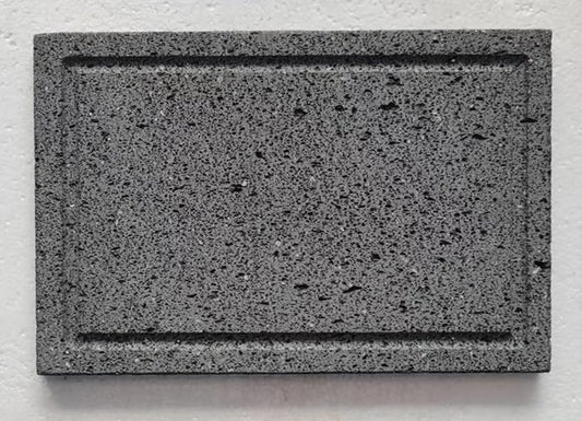 Lava stone cooking shingles, flat, open grooves, 8 "x 12", lava cooking stone pizza, meat, seafood and vegetables. Outdoor steak barbecue. Camping grill net, grill pan, Korean grill