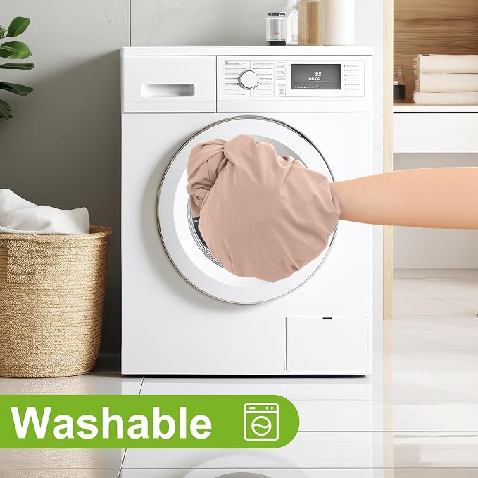 Smiry Round Spandex Tablecloth, Waterpoof Stretch Picnic Table Cover for 36"-44" Tables, Elastic Fitted Washable Tablecloths Dining, Indoor and Outdoor, Nude