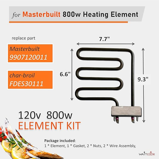 Replacement Electric Smoker 800 Watts Heating Element for Char-Broil and Masterbuilt 30" Digital Control Electric Smoker
