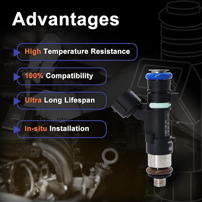 HiSport Fuel Injector 0280158130 Compatible with Nissan Altima 2007-2013,Rogue Select 2014-2015,Sentra 2007-2012,Rogue 2008-2013 2.5L 4PCS