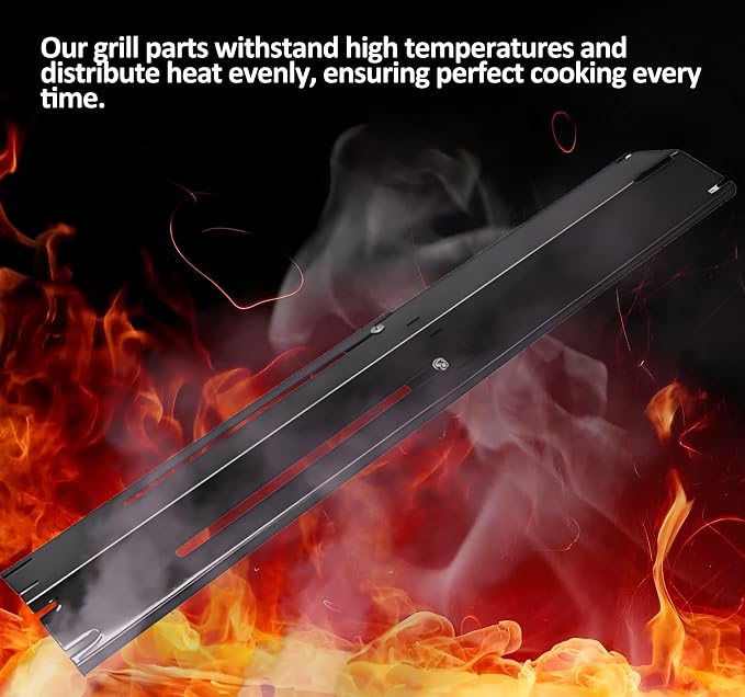 Universal Adjustable Heat Plates/ Heat Tents/ Buner Covers/ Heat Shields for 3 Burner Grills from Brinkmann, BHG, Dyna Glo, Backyard Grill (3-Pack Adjustable Heat Plates (Porcelain Steel))