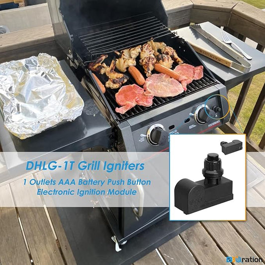 1 Outlets AAA Battery Tact Push Button Electronic Ignition Module Replacement for Charbroil, Broil King, Broil-Mate, Napoleon, DHLG-1T Grill Igniters for Charbroil Grill Igniter Replacement