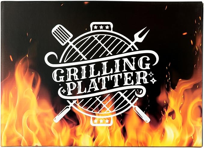 R HORSE Papa Melamine Grill Platter Gift, Barbecue White Oval Serving Tray | Christmas Birthday Gift for Dad, Papa, Grandpa, Ideal for Appetizer, Dessert, Salad, Outdoor Indoor Dinner Party