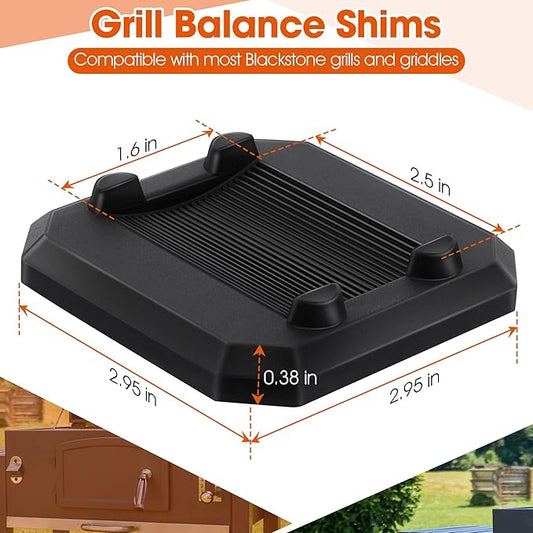4 PCs 1/4'' Griddle Leveling Shims Kit Compatible with Blackstone Griddle, Rubber Grill Levelers Outdoor for Most Grills, Keep Flat Top Grill in Level, Patent Pending