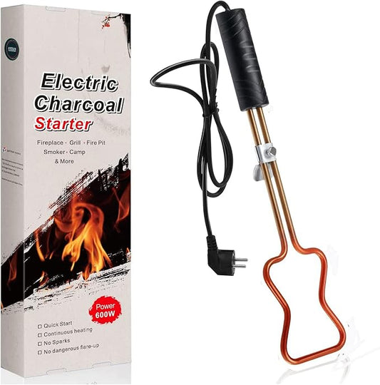 Electric Charcoal Fire Starter Lighter – BBQ Grill Fire Starters for Fireplace Campfires Coal Quick Ignite Briquettes |No Sparks or Flames | 304 Stainless Steel Coils Elements 5ft Long Cable Cord 600W