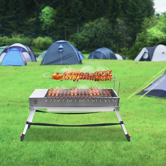 Foldable USB Electric Barbecue Charcoal Grill Stainless Steel BBQ Stove Camping