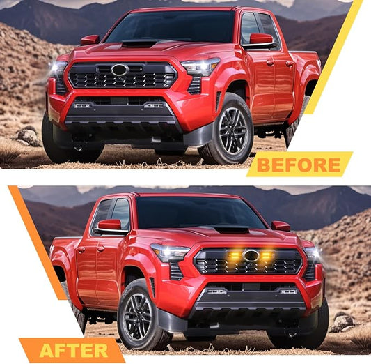 Amber OEM Grill Led Grills Lights for Toyota Tacoma Accessories | 4 in 1 Front Grille Grill lights for 2024 2025 toyota tacoma