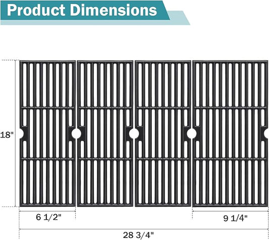 Criditpid Grill Grates for Charbroil Performance 5 Burner 463275517, 463274619 Replacement Parts, 18 Inch Cast Iron Cooking Grates for Char-Broil 463243518 463243519, 463275717, 463274419, 463274819