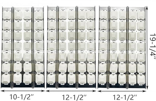 19 1/4" Stainless Heat Plates with Briquettes Tray Grate Tray Clips Replacement for Lynx L30R, L30PSR, L42FR, L54, 30", 42" and 54" Gas Grill