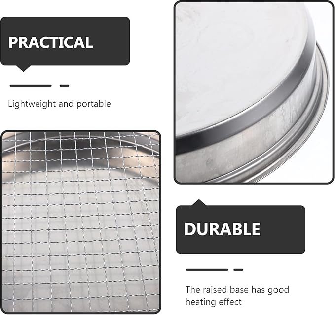 HEALLILY Portable 28cm Outdoor Mini Bbq Grill Disposable Charcoal Grill Stove for Camping and Picnic, Compact Lightweight Outdoor Barbecue Rack without Charcoal