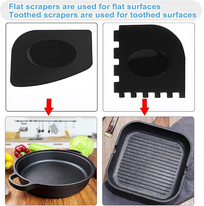 Cast Iron Scrubber and Scraper, Chain Mail Scrubber Cast Iron for Cleaning Dishes, Stock Pots, Pans, Griddles, Grills, Dish Scouring Pads