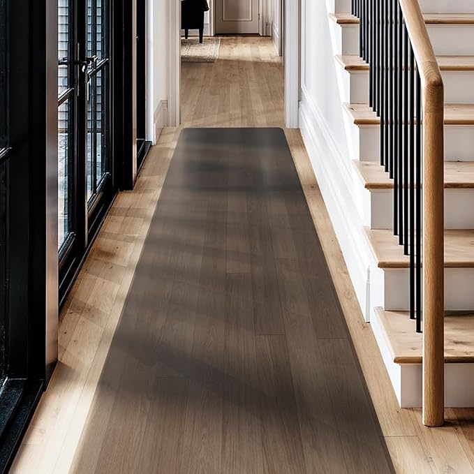 SALLOUS Runner Rug for Hallway, 2' X 6' Plastic Floor Mat for Entryway, Area Rug for Living Room, Non-Slip Waterproof Kitchen Mat, Indoor Outdoor Floor Mat for Home (Semi-Transparent Black)