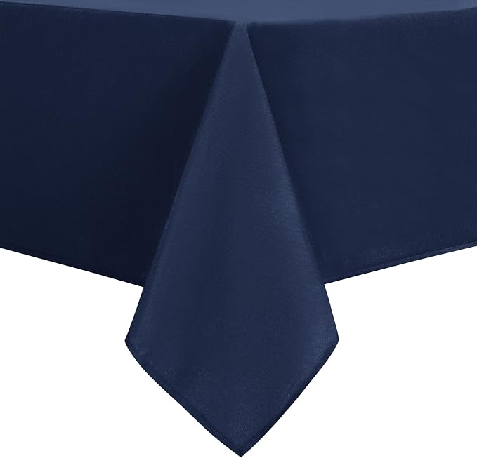 DWCN Blue Square Tablecloth - 54 x 54 Inch - Waterproof Stain and Wrinkle Resistant Washable Table Cloth, Decorative Fabric Table Cover for Kitchen Dining Room Party and Outdoor Use, Navy Blue