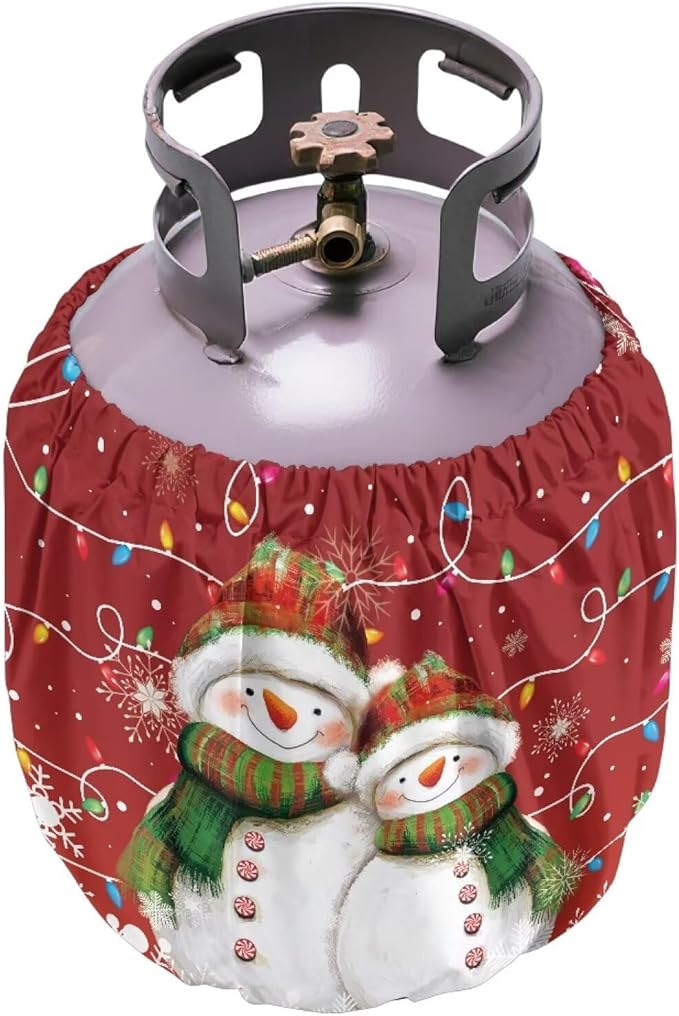 Christmas Propane Tank Cover 20lb Easy to Install Gas Tank Cylinder Cover for Outdoor Camping Yard Party Waterproof Grill Accessories Gift for Friends