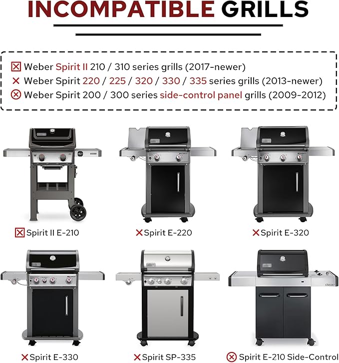 WEMEIKIT 7642 Grill Igniter Kit for Weber Spirit 210 / Spirit 310 Grills with Front-Control Panel (2013-Newer), Spirit 200/300 Igniter Replacement for Spirit E210 E310 S210 Starter Grill Parts