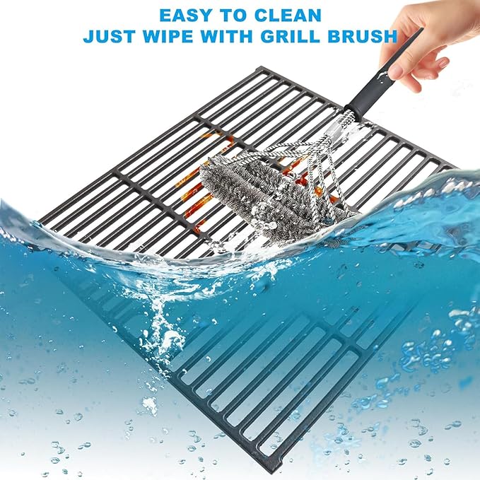 LS'BABQ Grill Grates Replacement Parts for Nexgrill 5 Burner 720-1046 720-1046A Gas Grill, 2 Pack Cast Iron Cooking Grid for Nexgrill 720-1046 Replacement Parts 5 Burner, 17.12'' x 17.12''