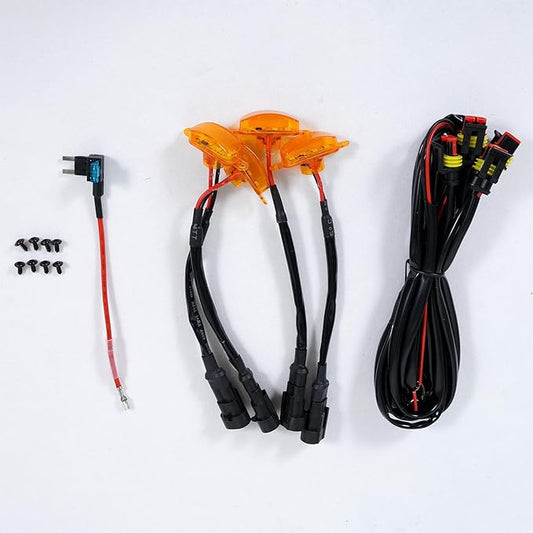 Unifizz Car Accessories, 3PCS LED Grille Lights with Fuse & Wire, Compatible with 17-19 Raptor F150 Style Aftermarket Grill (Amber)
