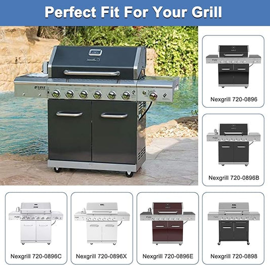 Replacement Parts for Nexgrill 720-0896B 720-0896 720-0898 Deluxe 6 Burner Gas Grill Models, Flame Tamers and Grill Grates Replacement for Nexgrill 6 Burner 720-0896B Grill