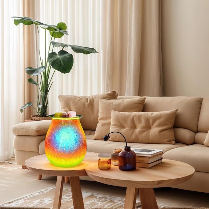 Dicimi Handmade 3D Droplet Candle Warmer Light, Electric Wax Melt Warmer with Warm Glow, Safe Flameless Aroma Lamp for Essential Oils, Unique Home Decor Gift for Women Mom Wife Birthday