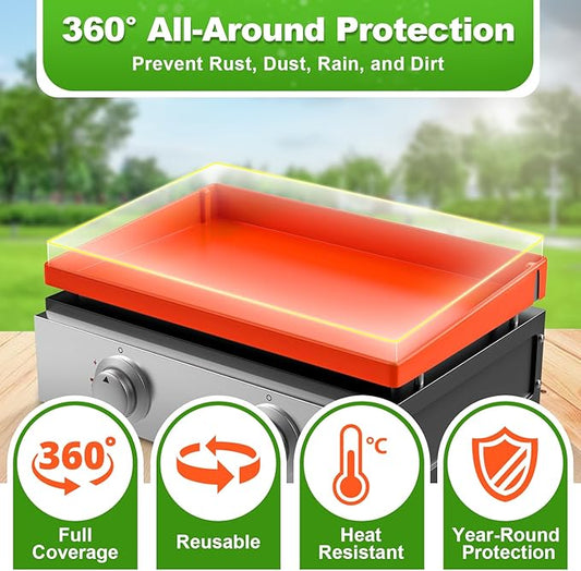 LOPNUR Full-Edge Silicone Grill Cover 22 Inch for Blackstone Griddle, Upgraded Heavy Duty Food Grade Silicone Mat for Blackstone Griddle Accessories, Protects Outdoor Grill from Dust and Rust Yearly