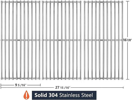 Hongso 16 7/8" SUS304 Stainless Steel Grill Grates Replacement for Charbroil 4 Burner 463436214 463436215 463433016 463432215 463439915 463436213 463440109 463420507 463441312 Thermos 461442114 Models