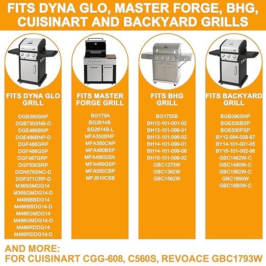 3" BBQ Thermometer Gauge for Dyna Glo Grill Accessories DGN405DNC DGN576DNC-D, Master Forge BG179A BG2614B Parts, Accurate Heat Indicator for cuisinart, Stok, Uniflame, Backyard Grill Parts 700F
