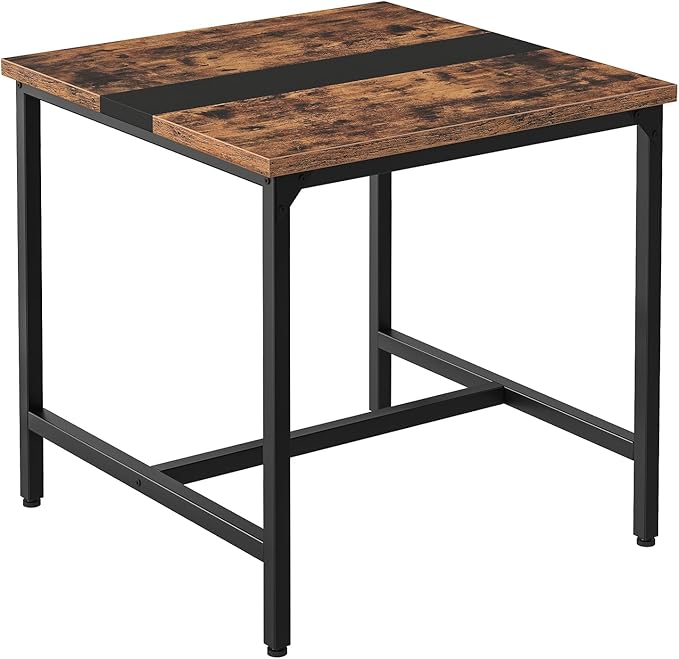CHOEZON Square Kitchen Dining Table, 29.5'' Dining Table, Small Dining Tables, Writing Desk, Coffee Tables, for Restaurant, Living Room, Apartment, Rustic Brown and Black TCZ02BF