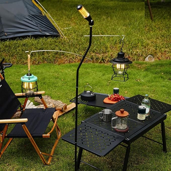 Portables Camping Light Poles Regulable Fishing Hanging Light Fixing Stand for Outdoor BBQ Fishing Trip