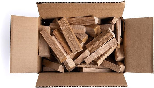 Superior Trading Oak Mini Fire Wood w/Fire Starter Pods, Winter Fireplace Starter, Wood Stove, USDA Cert 4-5” Kiln Dried Firewood, USA Made, 10-11 lbs.