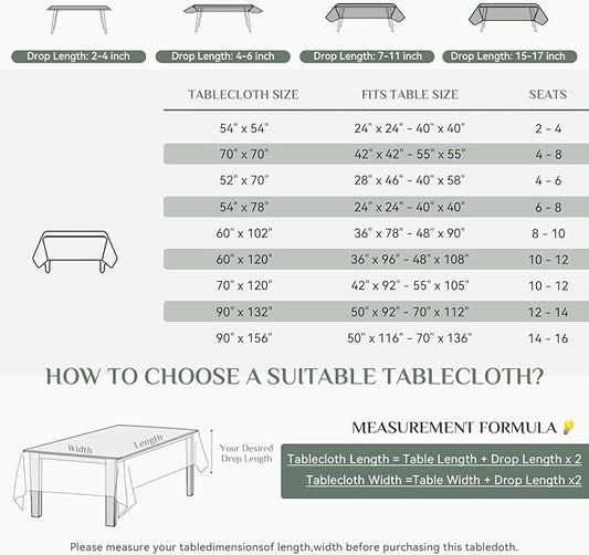 Softalker Rectangle Tablecloth, Waterproof Table Cloths Wrinkle Free Fabric Washable Polyester Table Cover for Dining Tables Party Outdoor Camping Parties Buffet Wedding - 90 x 156 inch, Black