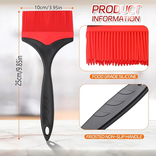 Large Silicone Basting Pastry Brush - 3.95inch Extra Wide Silicone Basting Brush for Grilling,Heat Resistant Brushes Spread Oil Butter Sauce for Cooking Baking BBQ,Dishwasher Safe,Set of 2