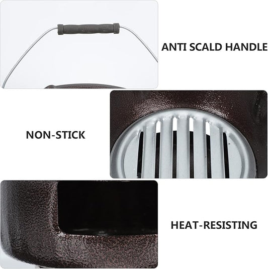 Portable Charcoal Grill Cast Iron: Tabletop Charcoal BBQ Portable Grill Stove Barbecue Burner 1 Set Coffee