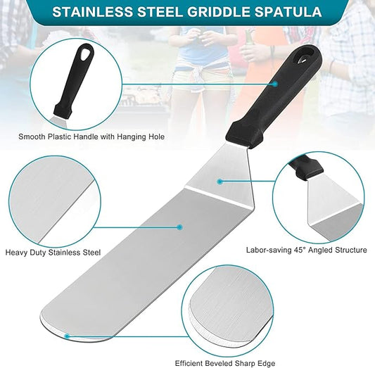 36Pcs Griddle Accessories, Leonyo Grilling Accessories for Outdoor, Smash Burger Press Grill Tools Kit with Enlarge Griddle Spatula, Melting Dome for Flat Top Grill, BBQ Gifts for Men