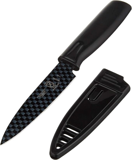 Mercer Culinary Non-Stick Paring Knife with ABS Sheath, 4 Inch, Black, 1 Pack