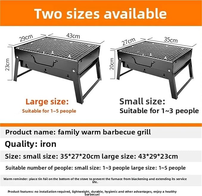 Folding Outdoor Portable Barbecue Grill, Household Charcoal Carbon Grill(S)