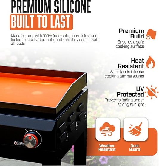 22" Silicone Griddle Cover Mat for Blackstone, Heavy Duty Food Grade Silicone Griddle Cover, BBQ Shield Against Rust, Grease & Dirt, All-Season Protection