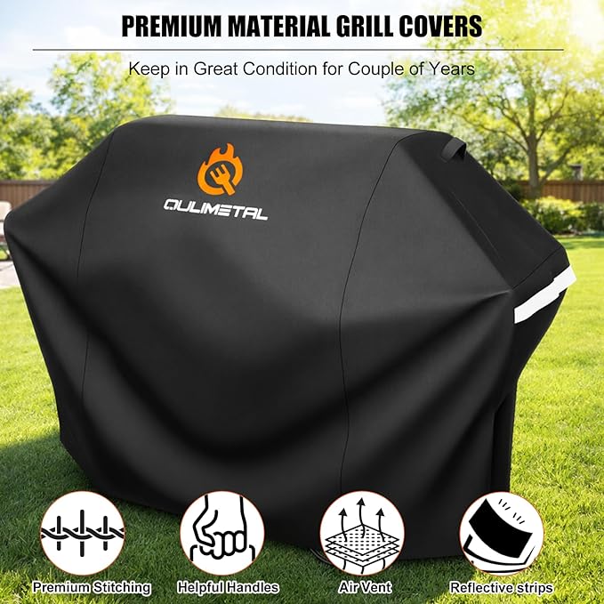 65 Inch Grill Cover 7131 BBQ Cover for Weber Genesis 400 Series and 4 Burner Gas Grill,600D Heavy Duty & Waterproof Cover for Weber Genesis E435, E410,E440 (Not Fit 2022 E-435)