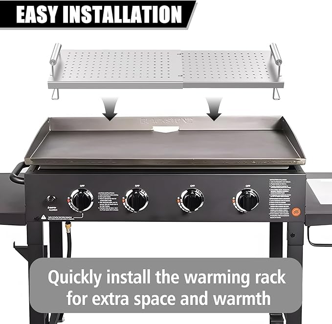 SafBbcue Adjustable Griddle Warming Rack for Blackstone 17"-36" Griddles, Grill Warming Rack Compatible with Weber 6784, Universal BBQ Griddle Rack for Most Tabletop/Flattop Griddles and Grill