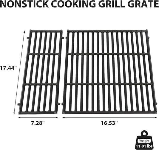 Utheer Porcelain-Enameled Cast Iron Cooking Grates for Weber Spirit 400 Series (2025 & Newer), 2PCS Replacement Grill Grate Set, Fits Weber Spirit E-425 S-425 E-435 EP-425 EP-435