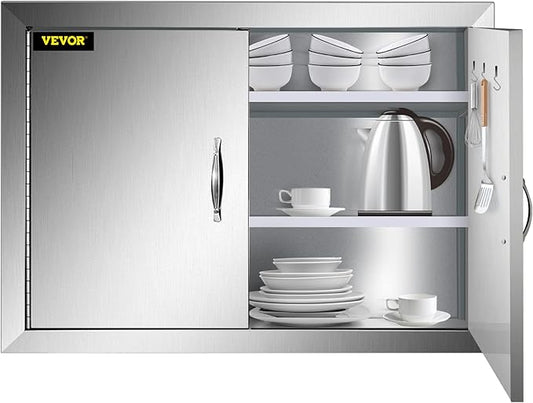 VEVOR BBQ Access Door, 31W x 24H Inch, Double Wall Outdoor Kitchen Door, Stainless Steel, Modern, Silver