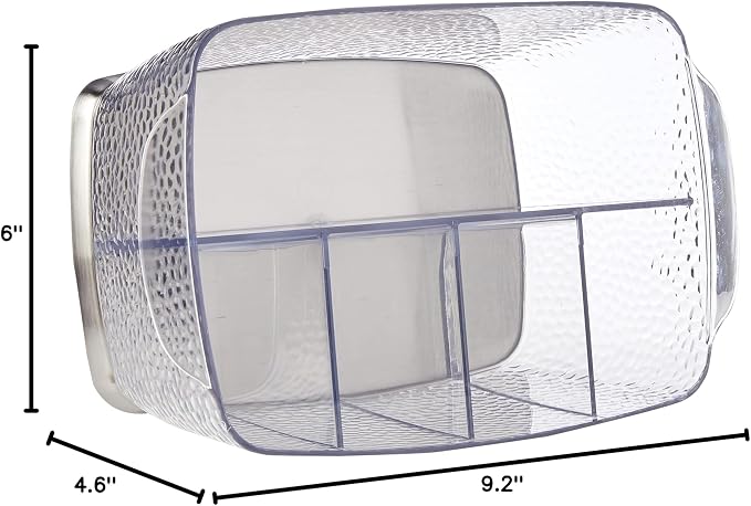 iDesign Rain Plastic Silverware Caddy Organizer Flatware Holder for Kitchen Countertop Storage, Dining Table, Outdoor Patio, Picnic Tables, Clear | Flatware Holder, Kitchen Countertop Storage, Dining, Outdoor Patio, Picnic Tables