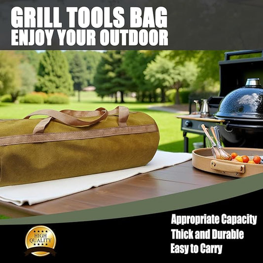 Grill tools storage bag, Suitable for grilling utensils storage,18โBBQ accessories storage bag, Tools storage for outdoor Grilling,BBQ gifts for men.