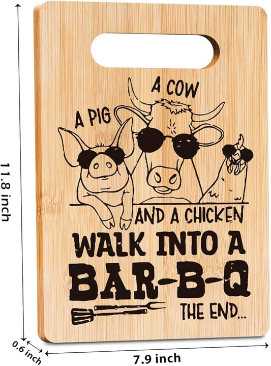 Funny Charcuterie Board BBQ Barbecue Cutting Board Decor Gifts for Fathers Day Birthday Gifts for Men Meat Lover Gift for Dad Kitchen Accessories Bamboo Decorative Cutting Boards for Kitchen