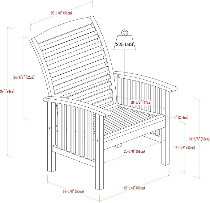 Walker Edison Rendezvous Modern 5 Piece Solid Acacia Wood Outdoor Dining Set, Set of 5, Brown