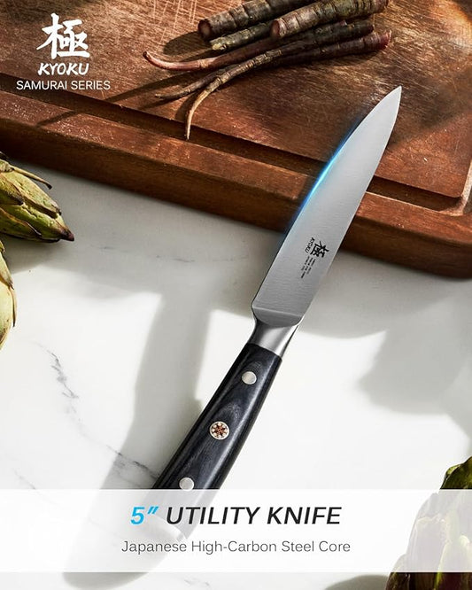 KYOKU Samurai Series Knife Japanese Style1 (Kitchen Utility Knife, 5")
